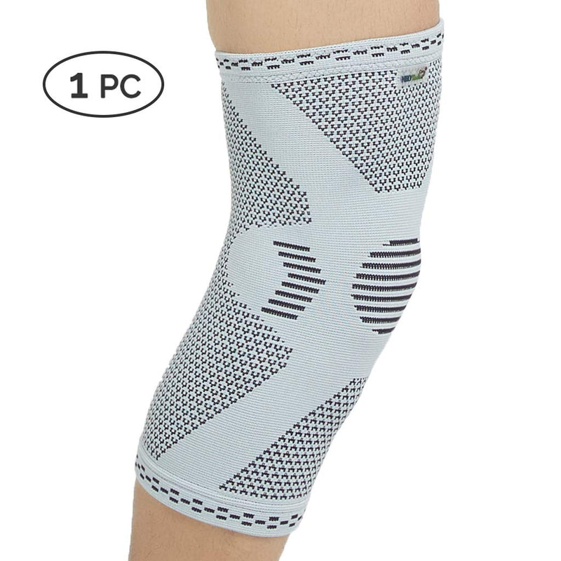 [Australia] - NeoTech Care Knee Support Brace, Bamboo Fiber, Gray (Size S, 1 Unit) Small (Pack of 1) 