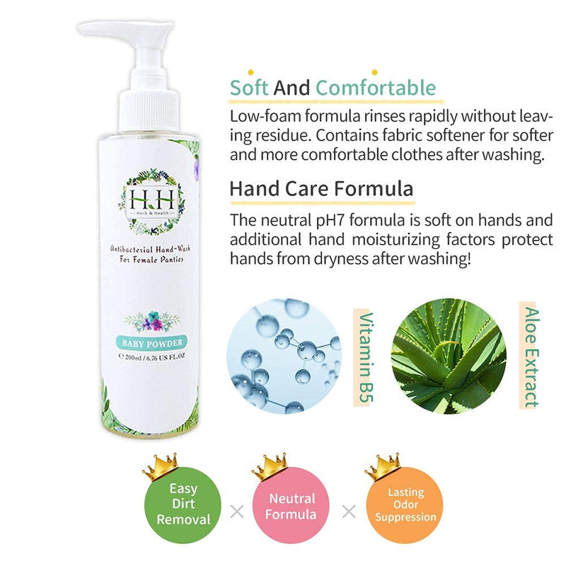 [Australia] - Feminine Wash+Panties Stain Remover Detergent - Natural Essential Oil Scent Vaginal Wash Women Vulva Skin Care Laundry Daily Wash Lingerie Underwear Blood HH Herb&Health 