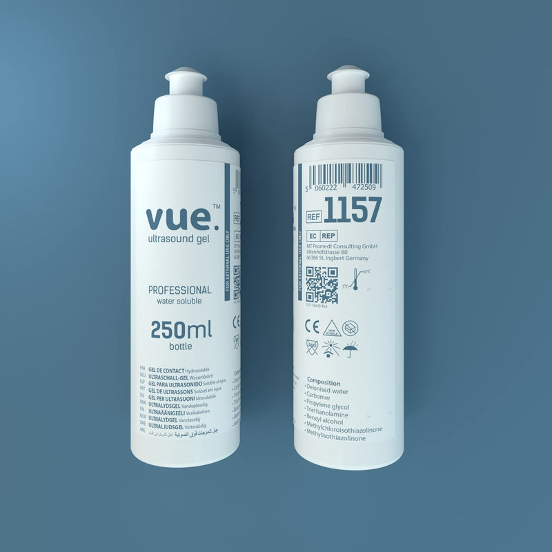 [Australia] - Vue Ultrasound Gel - 250ml / 1L / 5L Bottle of Clear Conductive High Viscosity Transmission Gel for Ultrasound Machines (250ml Bottle) 250 ml (Pack of 1) 