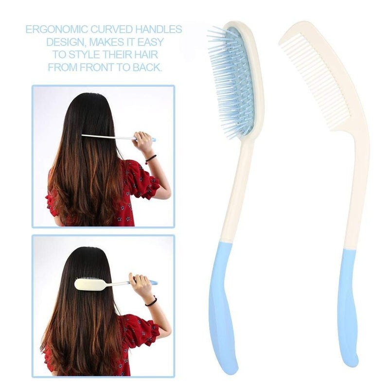 [Australia] - Long Handle Soft Comb and Brush, Long Handled Comb and Brush Set Long Handle Comb Hair Brush Anti-Slip Ergonomic Long Comb Reach(Comb) 