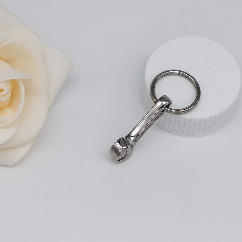 [Australia] - Urn Necklace for Ashes Wrench Hammer Keychain Holder Ashes for Pet Human Stainless Steel Keepsake Memorial Cremation Jewelry for Men Women Silver 