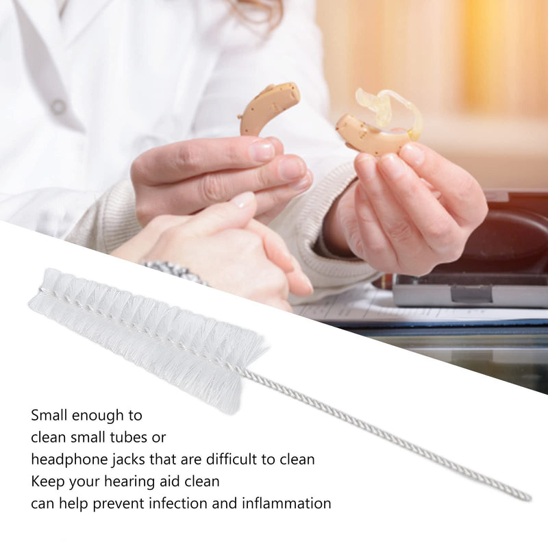 [Australia] - 10pcs 3.5mm Hearing Aid Cleaning Brush Small Nylon Brush Hair Vent Tube Clean Tool for Holes Pipes Multi Functional Hearing Aid Cleaning Kit 