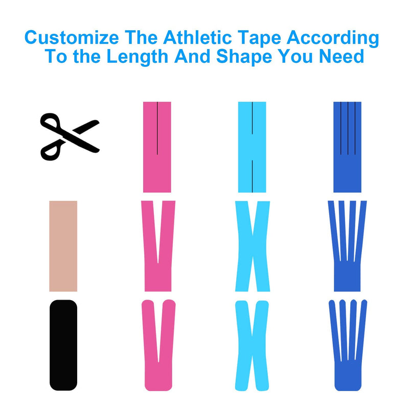 [Australia] - Kinesiology Tape Athletic Tape Sport Tape, Lychee Supports & Protects Muscles, Waterproof and Latex Free, Breathable Elastic for Sport Activity (Light Blue, 6 Rolls) Light Blue 