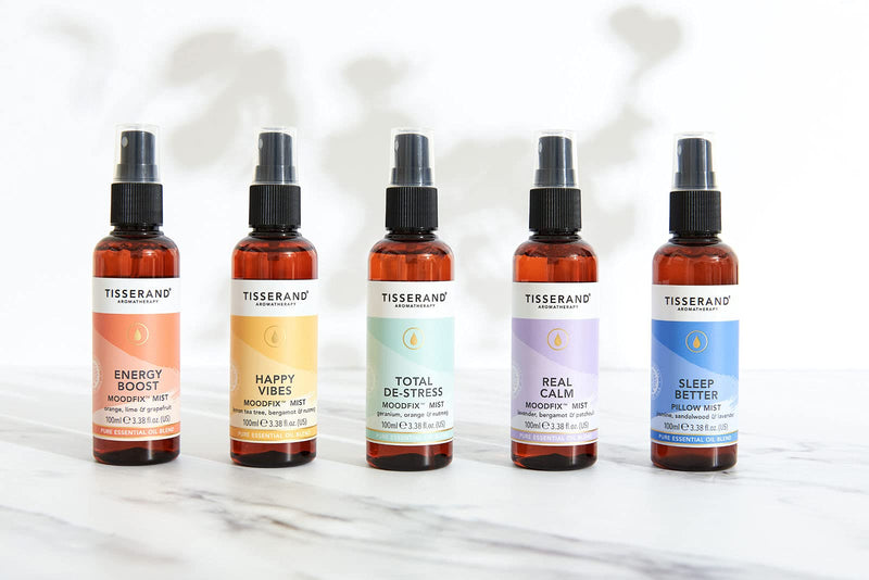 [Australia] - Tisserand Aromatherapy | Sleep Better, Total De-Stress and Happy Vibes Mood Mist and Sleep Spray | Mists with 100% Pure Essential Oils | 3X 100ml 