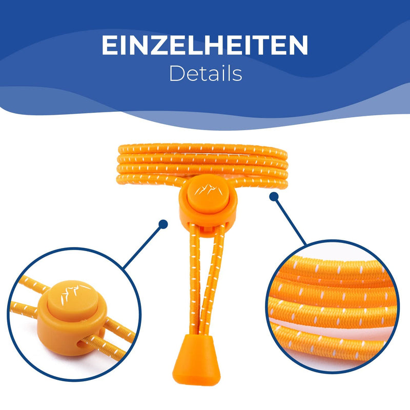 [Australia] - EVEREST FITNESS Elastic Laces Sports No Tie Shoe Laces Adjustable With Quick Release Fasteners For Kids, Adults, Running, Cycling & Exercise Orange 