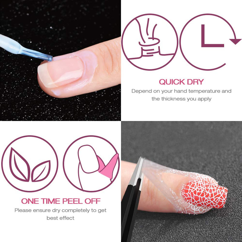 [Australia] - Liquid Latex for Nails - 2PCS Upgrade Fast Drying Peel Off Nail Polish Barrier Cuticle Guard, Stamping Skin Protector Latex Tape with Bonus Tweezers for Various Nail Art by DR.MODE 