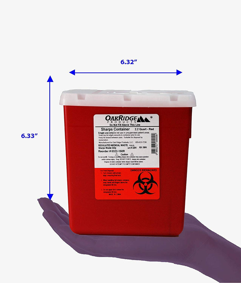 [Australia] - Oakridge Products 2.2 Quart Size Needle Disposal Container | Personal use Size | Rotary lid- (3 Pack) 