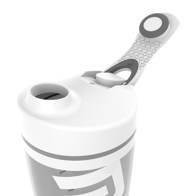 [Australia] - PROMiXX Original Shaker Bottle (MiiXR Edition) - Battery-powered for Smooth Protein Shakes - BPA Free, 600ml Cup (White/Grey) White/Grey 