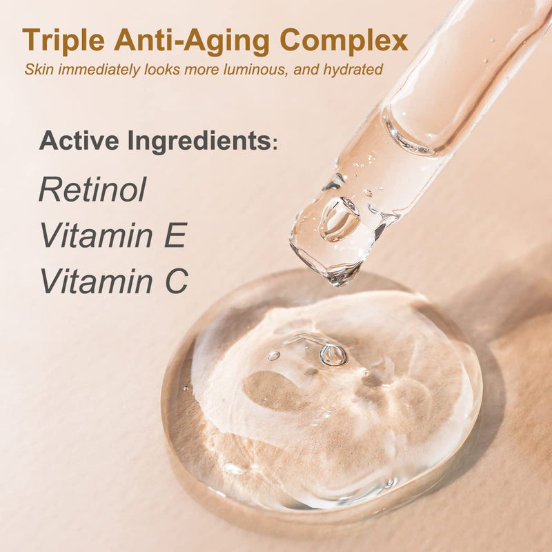 [Australia] - ROSVANEE Retinol Serum for Face 60ml - High Strength with 2.5% Retinol, Hyaluronic Acid, Vitamin C & E, Anti Aging Facial Serum for Skin Repair, Acne, Scar, Dark Spot, Fine Line and Wrinkles 