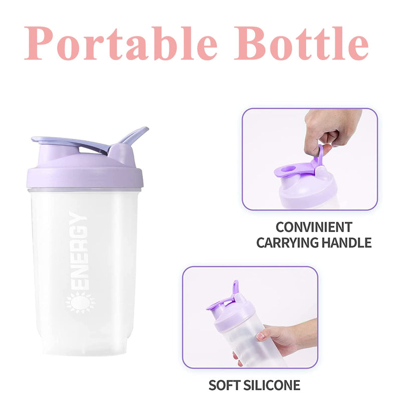 [Australia] - Protein Shaker Cup Sports Supplements Shakers with Mixer Ball Fitness Milkshake Portable Workout Water Cup 500 ml-Purple Purple 