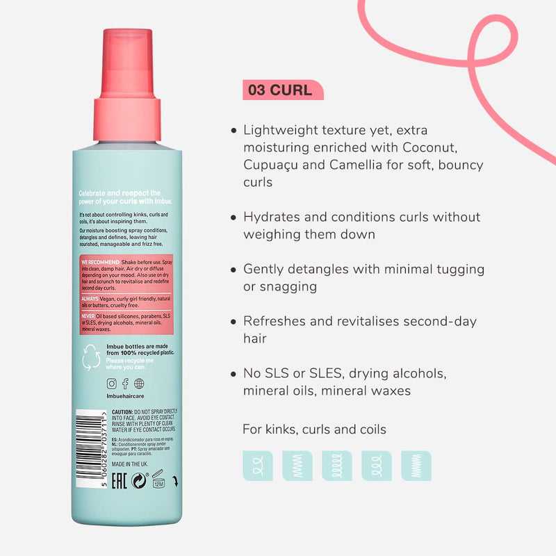 [Australia] - Imbue Curl Inspiring Conditioning Leave In Spray - Vegan and Curly Girl Compliant, 200ml 