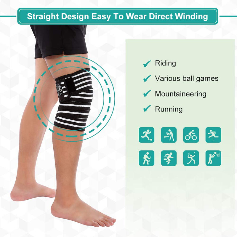 [Australia] - Compression Knee Wrap Bandages Knee Brace Support, Elastic Knee Bandage Sleeve Protector to Prevent Thigh Calf Stiffness, Stabilising Ligaments,Relieve Joint Pain, 1 Pair Knee Straps for Men and Women 