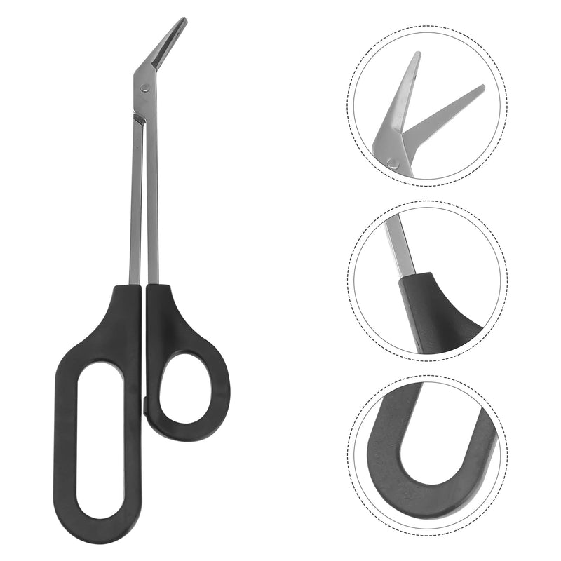 [Australia] - Minkissy Long Handled Toenail Scissors and Clipper Easy Cuticle Scissor for Thick Toe Nails Men Women Elderly (Black) 