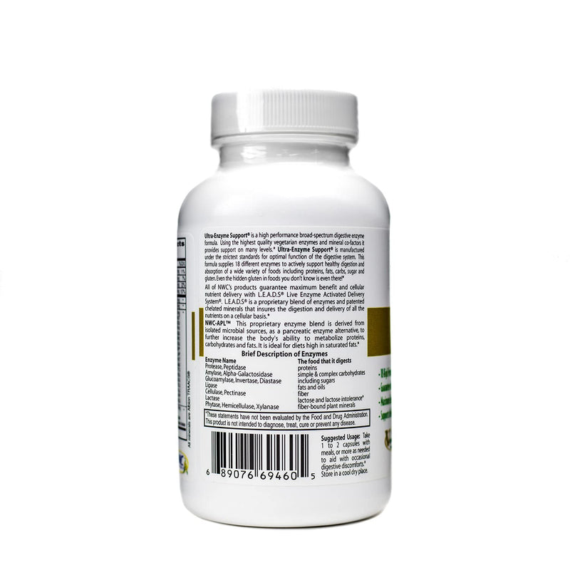 [Australia] - Ultra-Enzyme Support, Natural Digestive Supplement, Promotes Optimal Health and Digestion, 200 count Capsules by NWC Naturals 