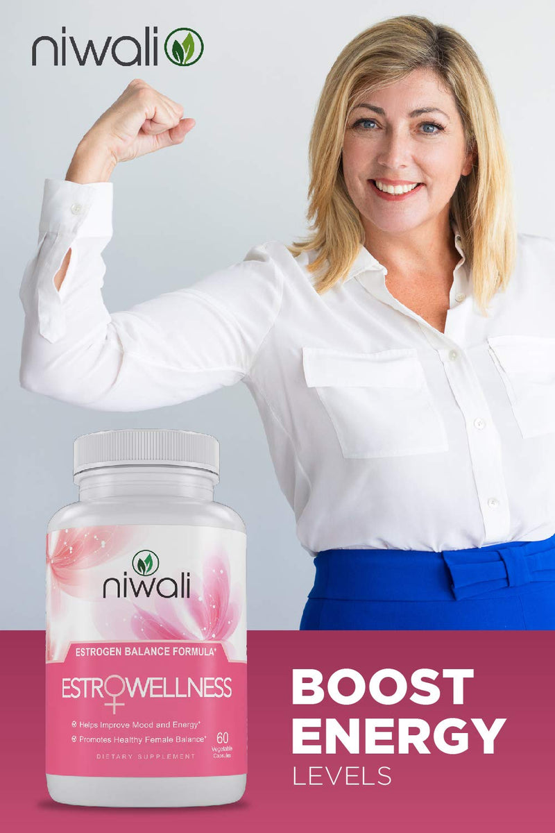 [Australia] - NIWALI Estrogen Pills for Women - Female Hormone Balance Supplement | Menopause Mood and Energy Support - Restores Healthy Estrogen Levels | 60 Non-GMO Vegetarian Capsules 