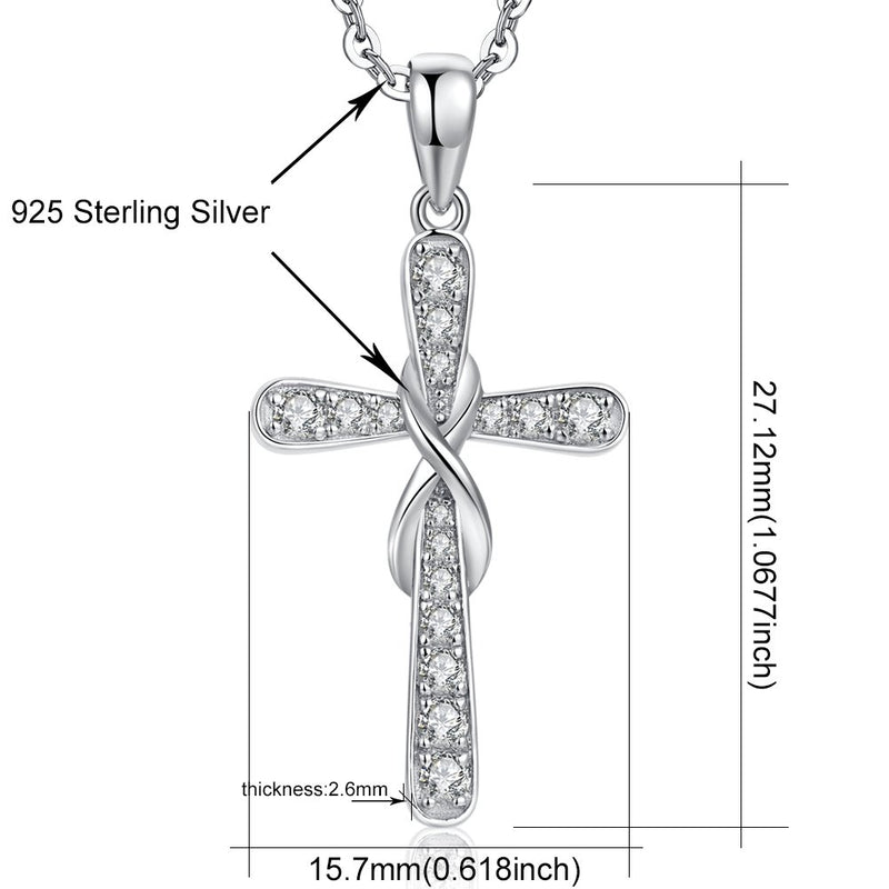 [Australia] - ZowBinBin Cross Necklace Simple Fashion 925 Sterling Silver Cross Necklace “8” Cross Necklace 