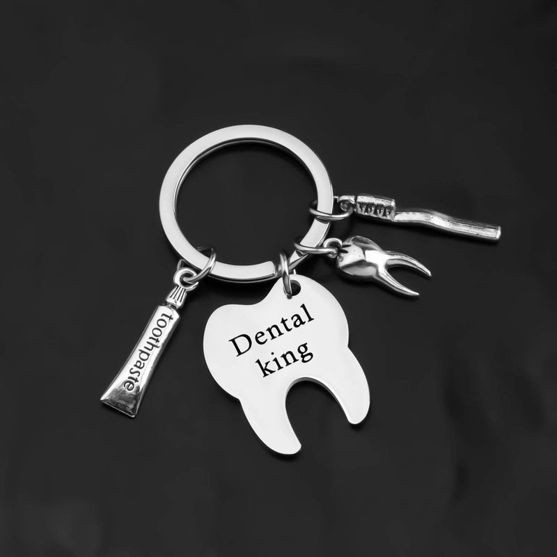 [Australia] - BAUNA Male Dentist Gift DH Keychain DH Gift Dental King Keychain Dentist Graduation Gift Dental Assistant Gift Dental Hygienist Gift Dental Student Gift 