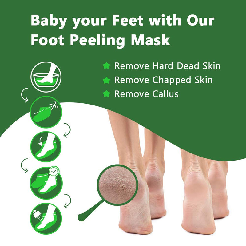 [Australia] - Foot Peel Mask - 5 Pack of Tea Tree Foot Mask - Removes Calluses,Dead and Dry Skin - Repairs Rough Heels, Foot Peeling Mask for Women and Men 