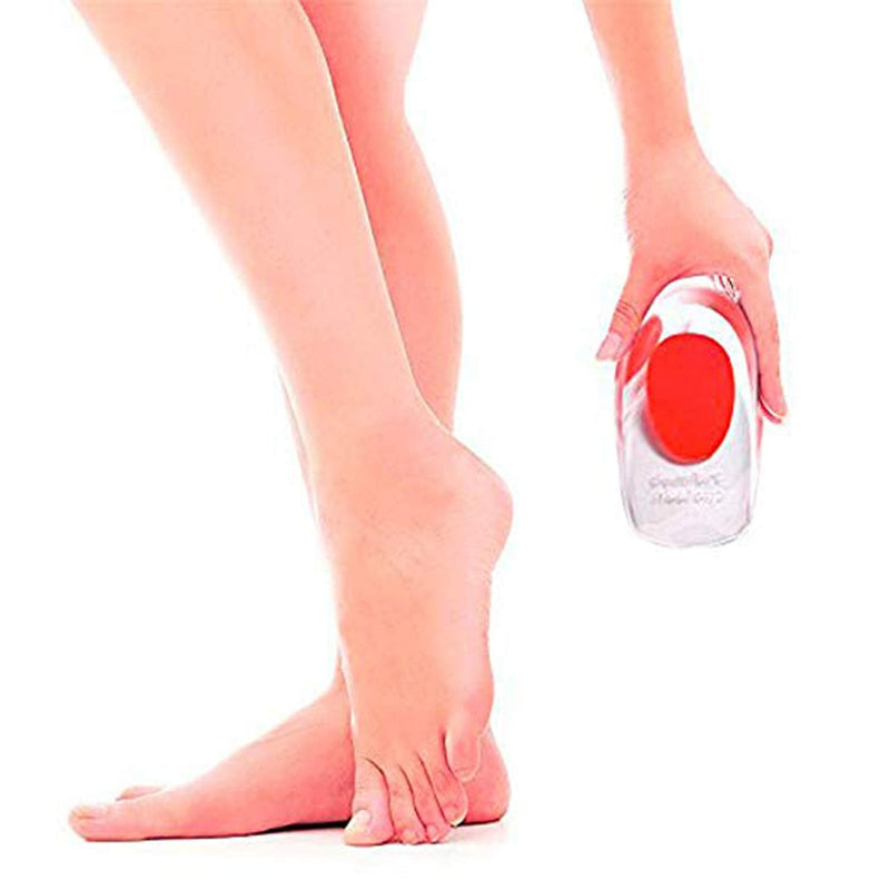[Australia] - 3 Pairs of Gel Heel Cups Heel Support Pads Cushions for Plantar Fasciitis Heel Pain (Women/Red/Small/Med) Women/Red/Small/Med 