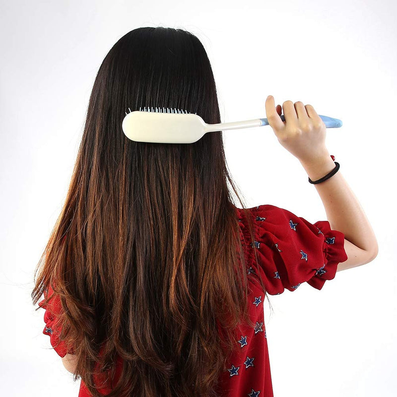 [Australia] - Long Handle Soft Comb how long handled hairbrush, Long hair brush Anti-slip Handle Comb, Soft brush, Beauty Hair for Adults, Children, the Elderly and Hand Disabled Inconvenient Upper Limb Activities Blue 