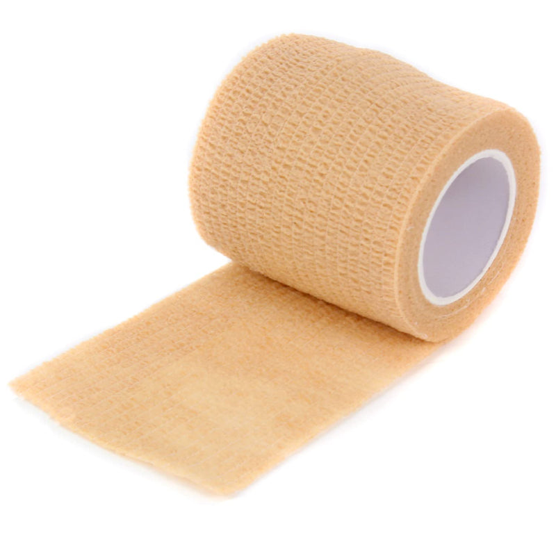 [Australia] - Ever Ready First Aid Self Adherent Cohesive Wrap Bandages, 2” x 5 Yards for First Aid, Sprains, Swelling, Sports, Pets, Tan Color – 12 Count 