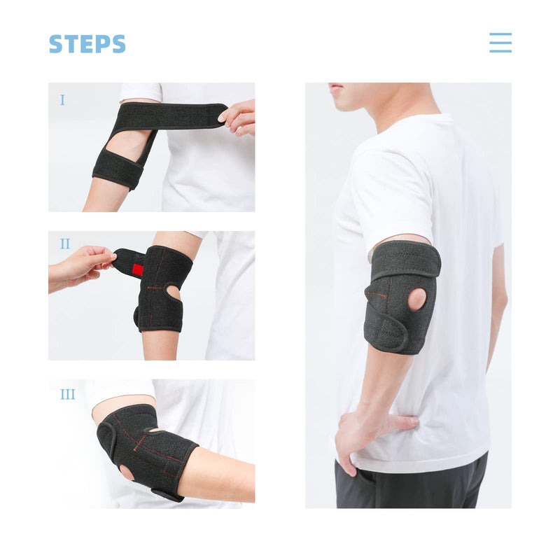 [Australia] - Solmyr Elbow Brace, Tennis Elbow Support Brace, Elbow Strap for Tendinitis, Sprained Elbows, Golfer's Elbow, Adjustable Elbow Strap with Dual-Spring Stabilizer,Provides Support and Relieve Pain,Unisex 