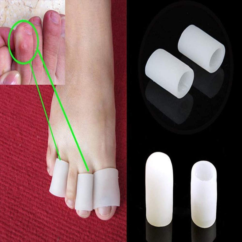 [Australia] - Dr.Pedi 5 Pair Big Toe Gel Toe Caps Pads reathable Silicone Gel Big Toe Sleeves for Ingrown Toenail Big Toe Sleeve 