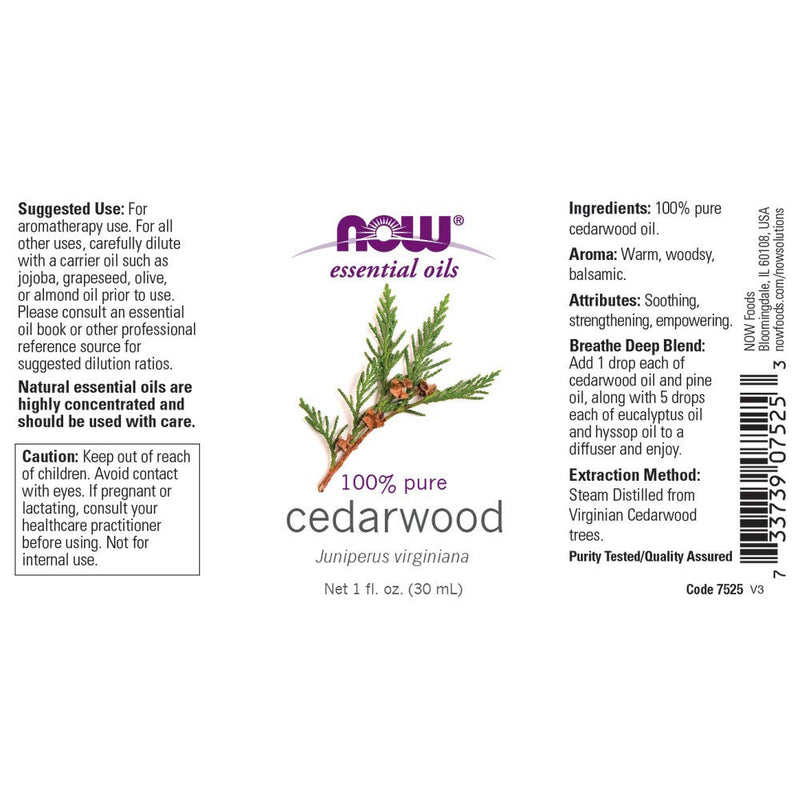 [Australia] - NOW Essential Oils, Cedarwood Oil, 1-Ounce 