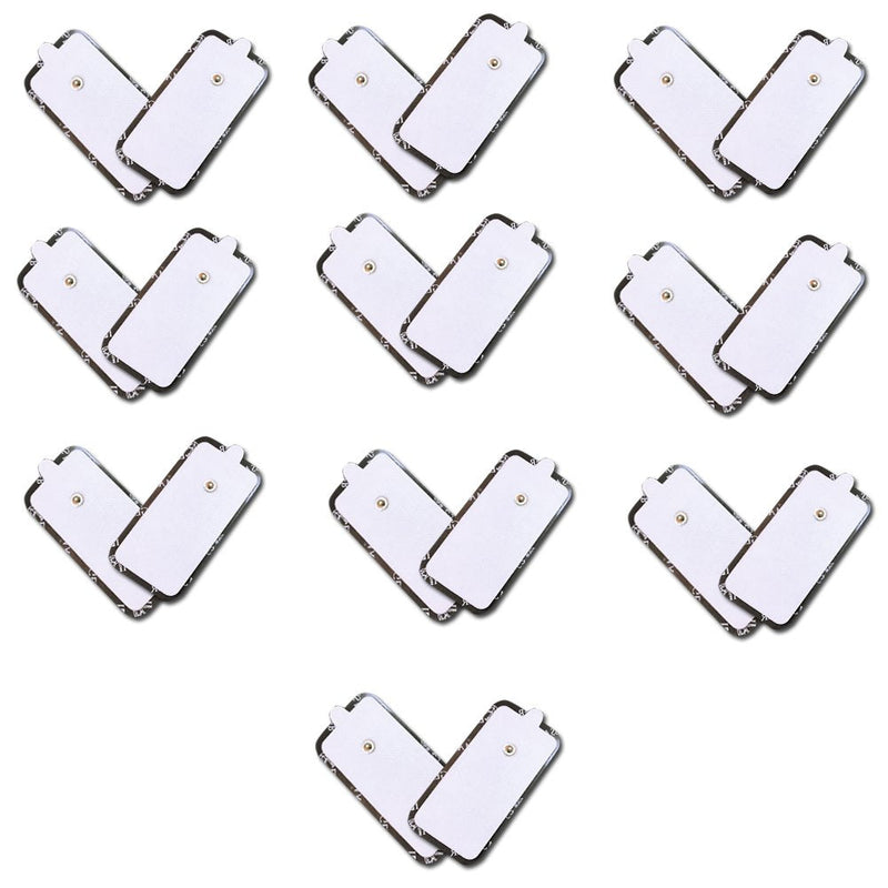 [Australia] - TENS Unit Pads Large Rectangular Electrode Patches 2 x 4 inches with Reusable Self-Adhesive Replacement Massage Pads Latex Free, Standard Connection Snap on 3.5mm Cable for Electrotherapy 