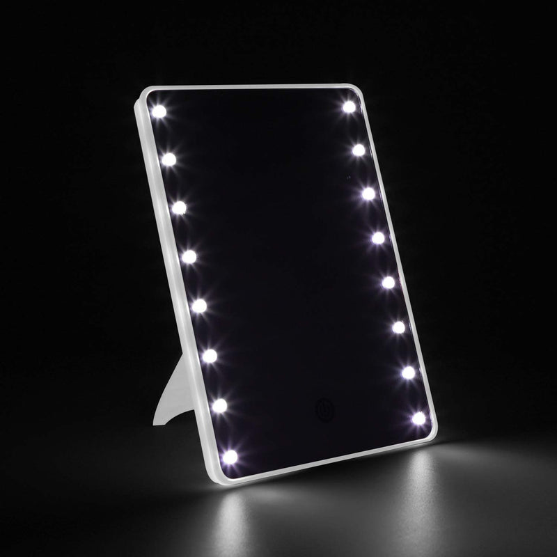 [Australia] - Makeup Mirror for Women and Men, Table Detachable 10X Magnification Vanity Mirror with 16 LED Lights,Touch Screen,Light Adjustable Dimmable Make up Mirrors for Home Tabletop Bathroom Shower Travel White 