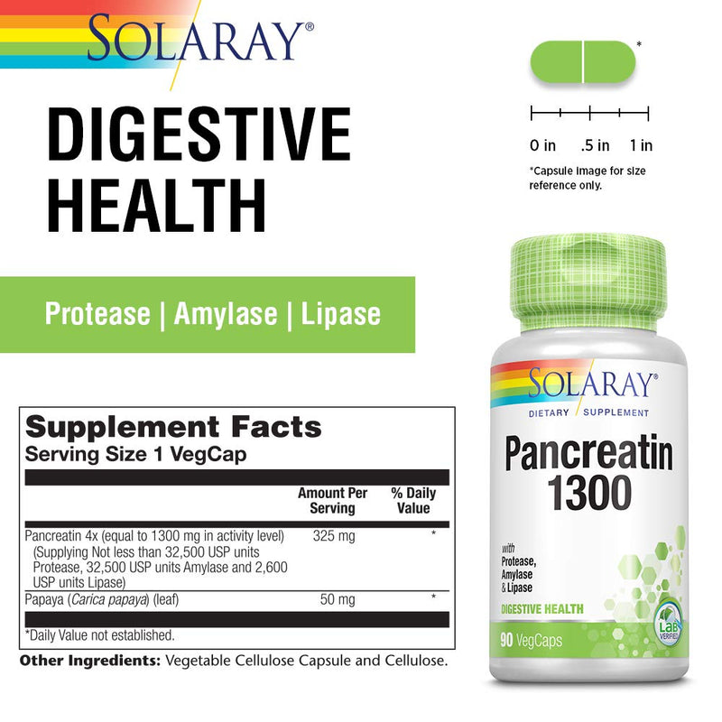 [Australia] - Pancreatin 1300 Solaray 90 Caps, 2 Pack 