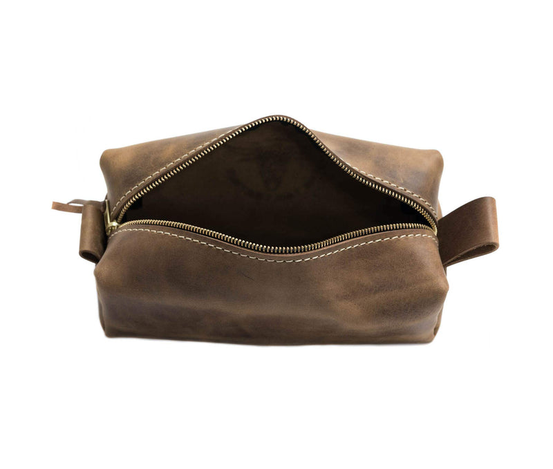 [Australia] - SAN TAN Handmade Genuine Leather Toiletry Bag Travel Dopp Kit ~ Made in the USA (Standard, Desert Sand) Standard 