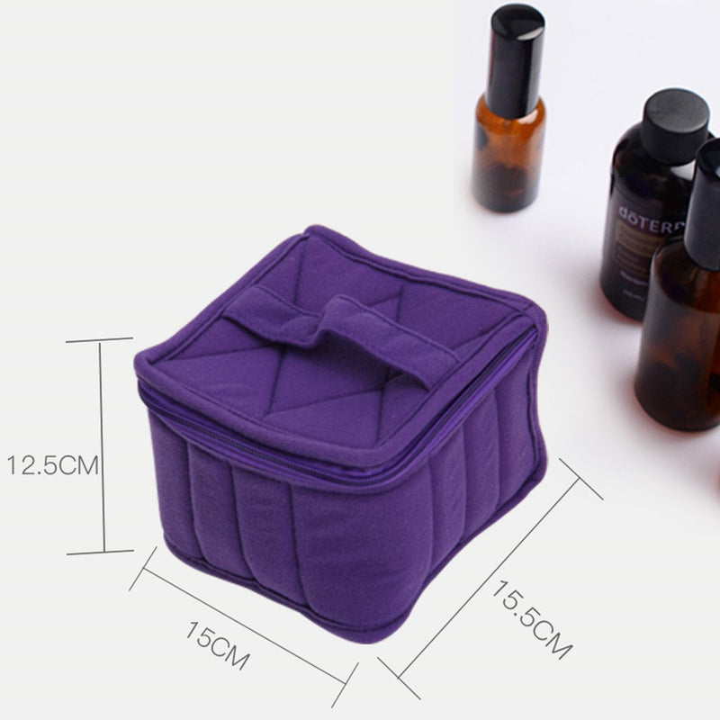 [Australia] - Weljoy 13 Bottle Essential Oil Carrying Case for 100ml, 30ml Bottles Storage Travel Bag with Adjustable Spacing for Roller and Dropper Bottles, Lipstick (Purple) Purple 