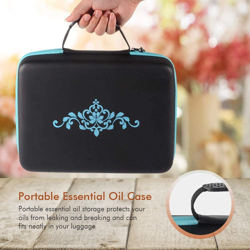 [Australia] - Essential Oil Carrying Storage Case 30 Bottles Travel Handle Bag Organize 5ml 10ml 15ml 20ml Bottle with Writable Labels and Opener for Terra, Young Living and Endless Others 