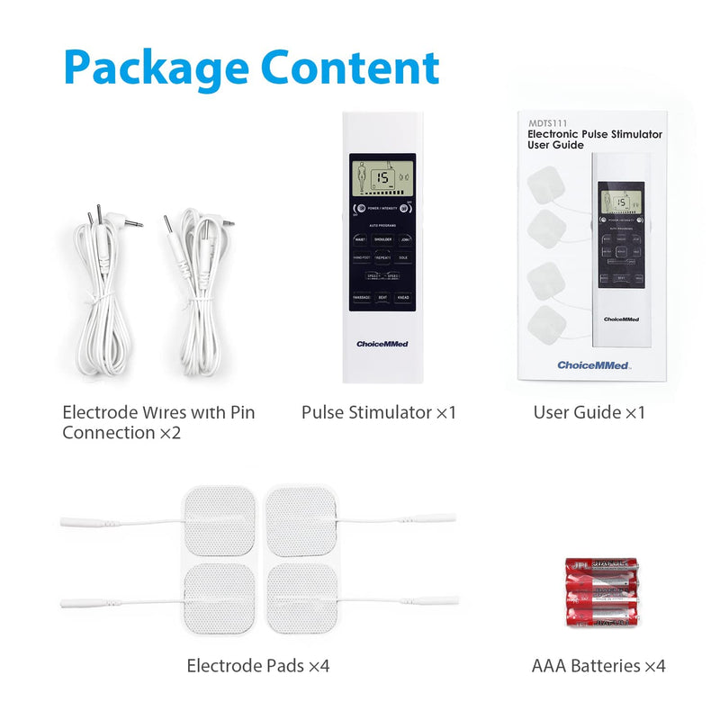 [Australia] - CHOICEMMED Portable TENS Unit - Electronic Pulse Massager - Muscle Stimulator Machine for Women and Men - EMS Electrotherapy Muscle Stimulator - Electronic Pulse Stimulator 