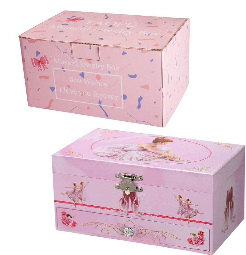 [Australia] - TAOPU Sweet Musical Jewelry Box with Pullout Drawer and Dancing Ballerina Girl Figurines Music Box Jewel Storage Case for Girls 