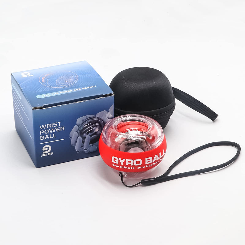 [Australia] - JIN BD Wrist Trainer Ball Auto-Start Wrist Strengthener Gyroscopic Forearm Exerciser Gyro Ball for Strengthen Arms, Fingers, Wrist Bones and Muscles Red 