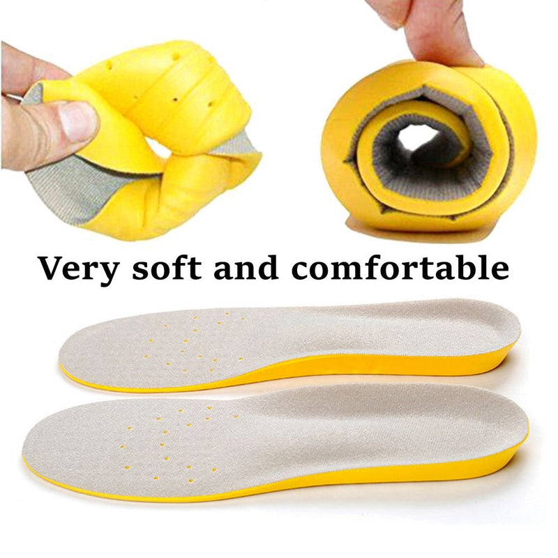 [Australia] - Shoe Insoles, Memory Foam Insoles, Providing Excellent Shock Absorption and Cushioning for Feet Relief, Comfortable Insoles for Men and Women for Everyday Use, L [US M: 8-12/W: 10-15] Yellow L [US M: 8-12/W: 10-15] 