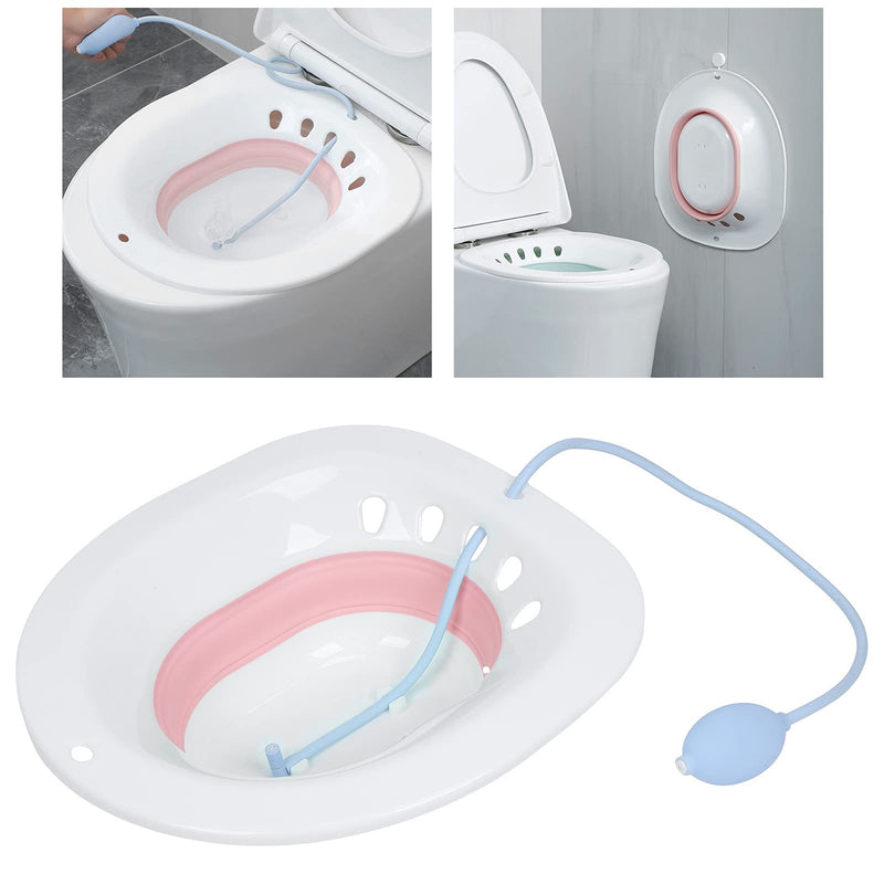 [Australia] - Zyyini Bath Washing Hip Basin, Portable Bath Toilet Seat Folding Sit Hemorrhoidal Pregnant Women Self Cleaning Hip Irrigator Basin Avoid Squatting(pink) Pink 