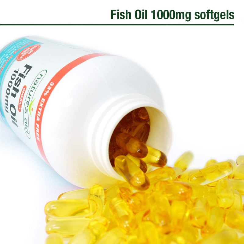 [Australia] - Natures Aid Fish Oil 1000mg | Omega 3 (180mg Epa & 120mg Dha) | Made In The Uk, 240 Softgels For The Price of 180, 240 Capsules 