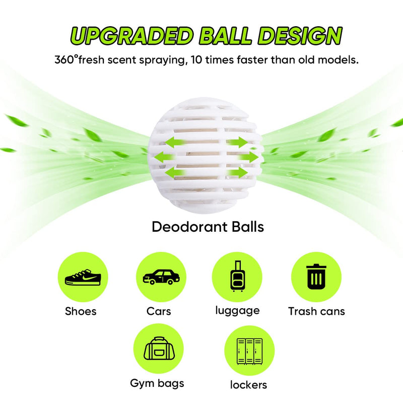 [Australia] - Deodorizer Balls for Sneaker Upgraded, Odor Purifying Ball Cleaner Eliminator for Shoes, Drawers, Lockers & Gym Bags - 6 Pack 6 Count (Pack of 1) 