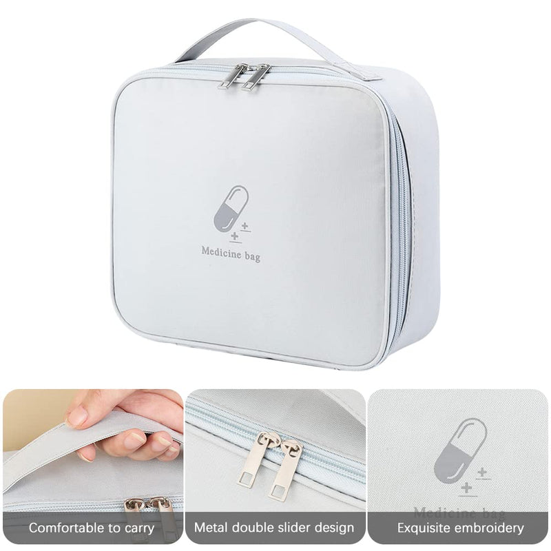 [Australia] - Olymajy 2 Pieces First Aid Kit Bags, Empty Medicine Bags, First Aid Bag Portable Grey Medical Medicine Bags for Outdoor Camping, Travel, Work Light Grey 