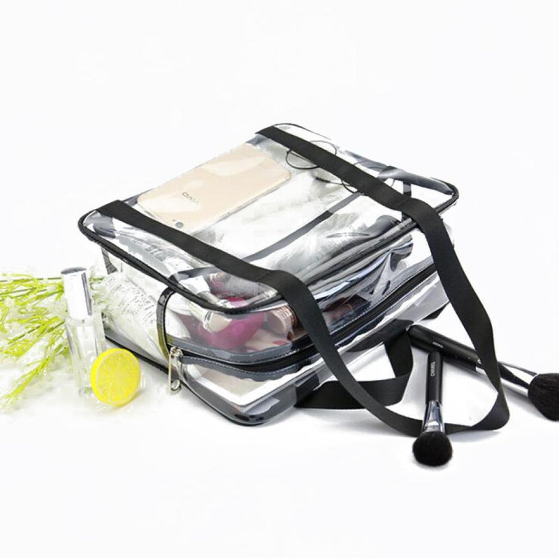 [Australia] - LOUISE MAELYS Travel Clear Makeup Handbag Large Toiletry Cosmetic Organizer Bag Waterproof Black 