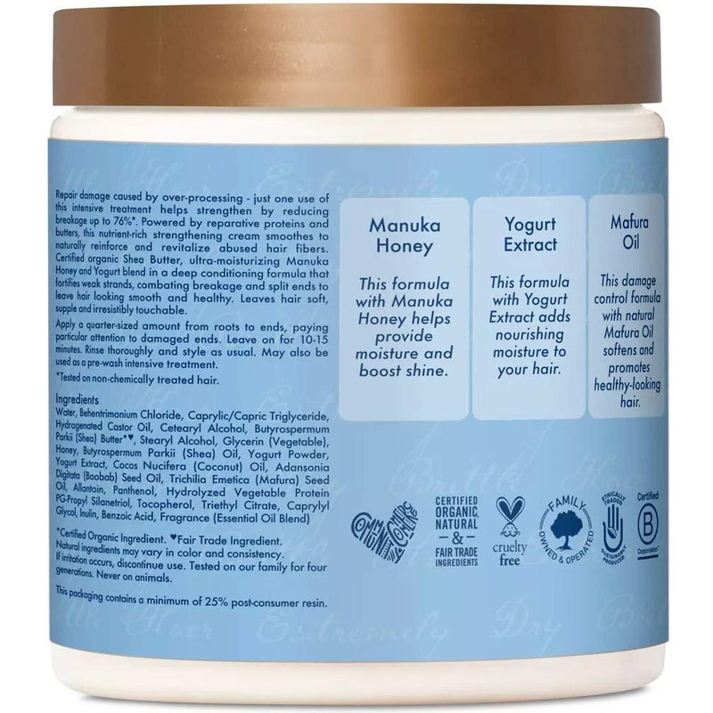 [Australia] - Shea Moisture Manuka Honey & Yogurt Hydrate + Repair Protein-Strong Treatment, 8 oz 