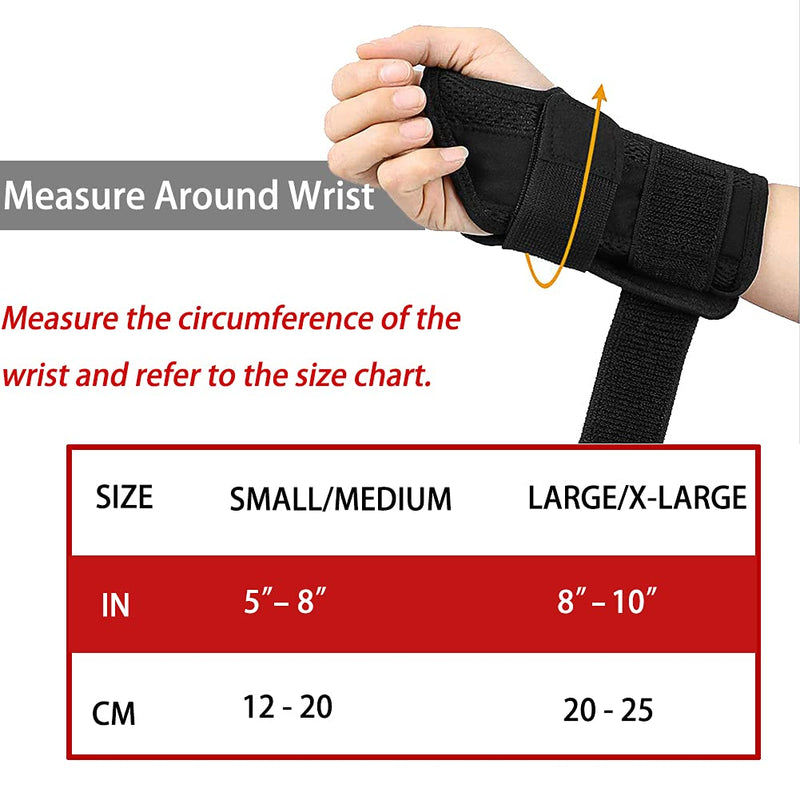 [Australia] - NuCamper Wrist Brace Carpal Tunnel Right Left Hand for Men Women, Night Wrist Sleep Supports Splints Arm Stabilizer with Compression Sleeve Adjustable Straps,for Tendonitis Arthritis Pain Relief Left Hand-Gray Small/Medium (Pack of 1) 