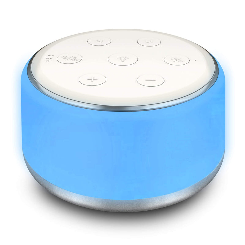[Australia] - White Noise Machine for Sleeping Baby Kids – Portable Sound Machine with Night Light, USB Rechargeable, 34 Soothing Noises, Auto-Off Timer, Sleep Machine for Adults Babies Lullaby Travel Home White 