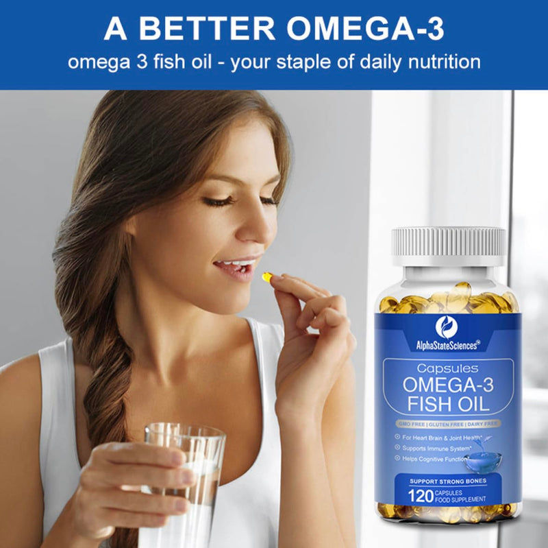 [Australia] - **New**Premium Omega 3 Fish Oil Max Strength 3600mg Boost Heart Health, Brain Function, and Joint Mobility High EPA 1296mg & DHA 864mg Essential Fatty Acids for Optimal Wellness 