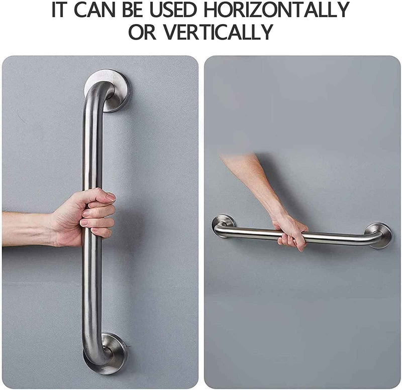 [Australia] - 2 Pack Anti Slip Safety Support Stainless Steel Grab Rails-12 Inch Stainless Steel Grab Bars for Bathroom, Hand Rails for Handicap, Elderly, Disabled, Senior 12" 