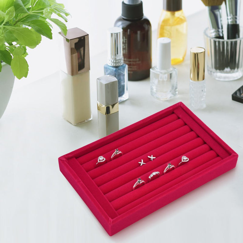 [Australia] - Yosoo Jewelry Ring Earrings Display Box Cufflinks Storage Tray Case Holder Organizer (Rose) Rose 