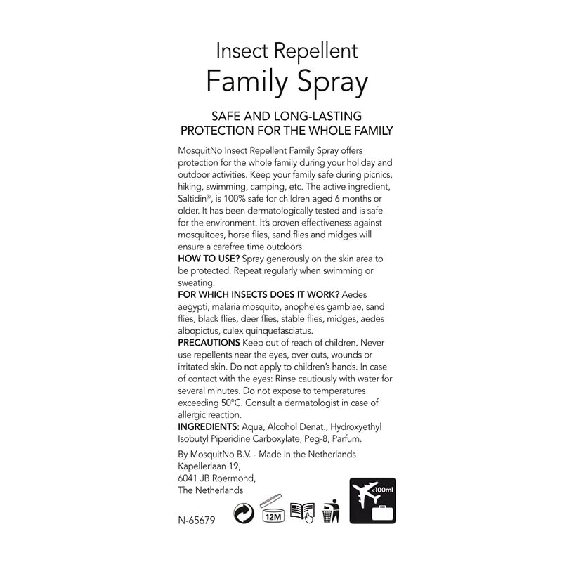 [Australia] - MosquitNo New in UK Multi Award Winning Insect Repellent Spray DEET Free 100% All Natural Non Toxic 100ML, Transparent 